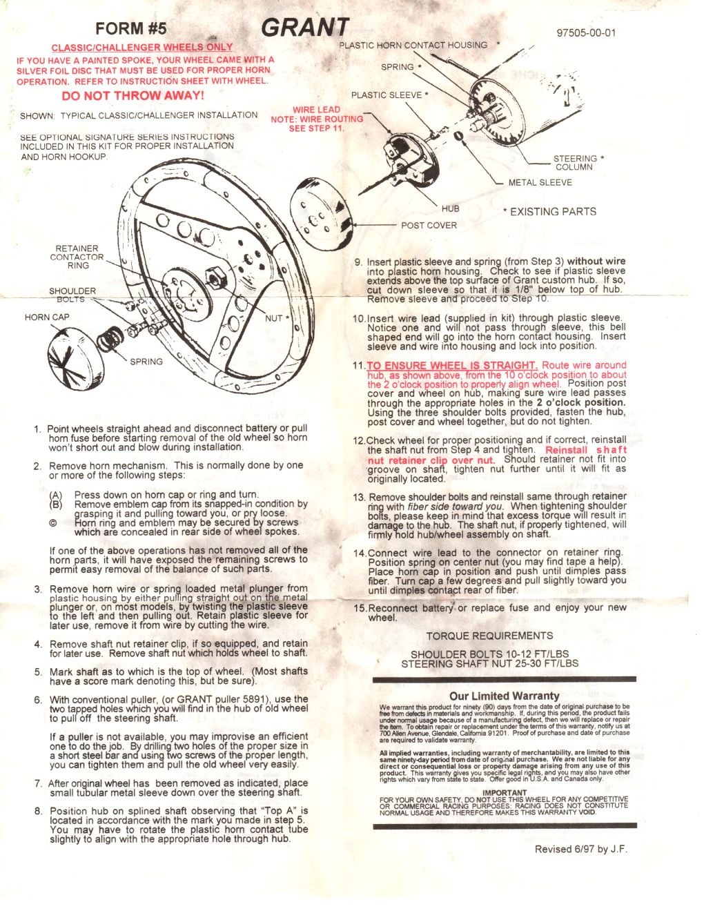 Grant steering wheel, Chevy kit Team Camaro Tech